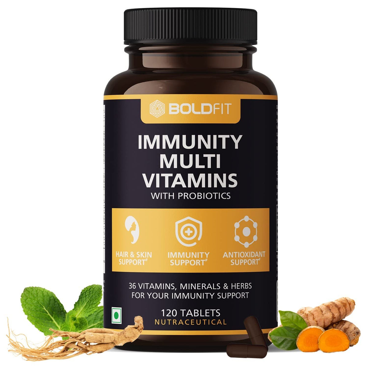Boldfit Multivitamin For Men & Women With Probiotics Vitamin C, E, Zinc -120 Tablets
