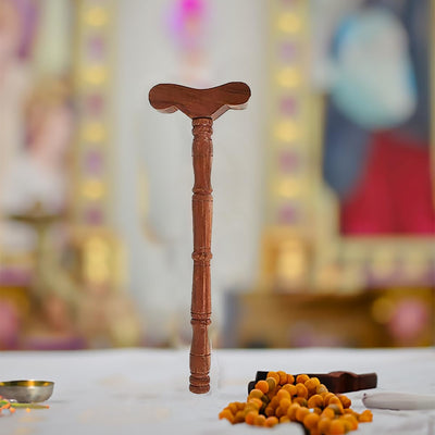 BITONA® Wooden Danda, teki T Shaped Yoga Danda, Mala jaap Hand Stand, Meditation Stick, Wooden Staff, Traditional, Indian Stick Used by Rishi Yogi(1 Stick only)