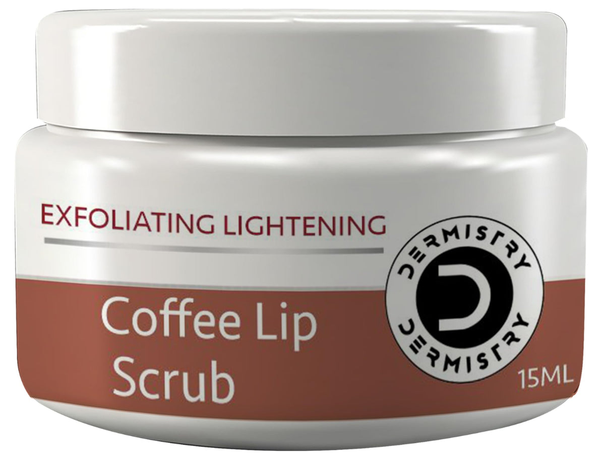 Dermistry Coffee Exfoliating Lightening Brightening Lip Scrub I Natural Sugar I Coconut Oil Shea Butter| Damage Repair & Healing for Men Women (Coffee Lip Scrub)