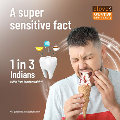 Clove Sensitive Toothpaste | reduce Senstivity | Dual Action toothpaste For Sensitivty & Bad Breath | Strengthens Enamel | Triclosan Free | Paraben Free | Peroxide free | Mint, Pack of 1 (100g)