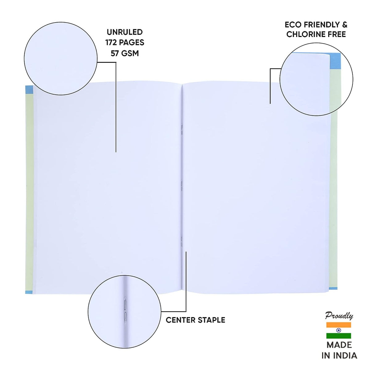 Doms Kings Of The Road Series Notebook | Unruled | 57GSM | 172 Pages | 18 x 24 cm | Pack of 6