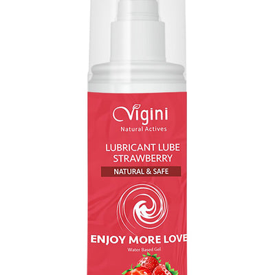 Vigini Vibe - Natural Personal Lubricant for Men and Women - Premium Strawberry Flavour - Water Based Luber - Skin Friendly, Silicone and Paraben Free - No Side Effects - 50 ml