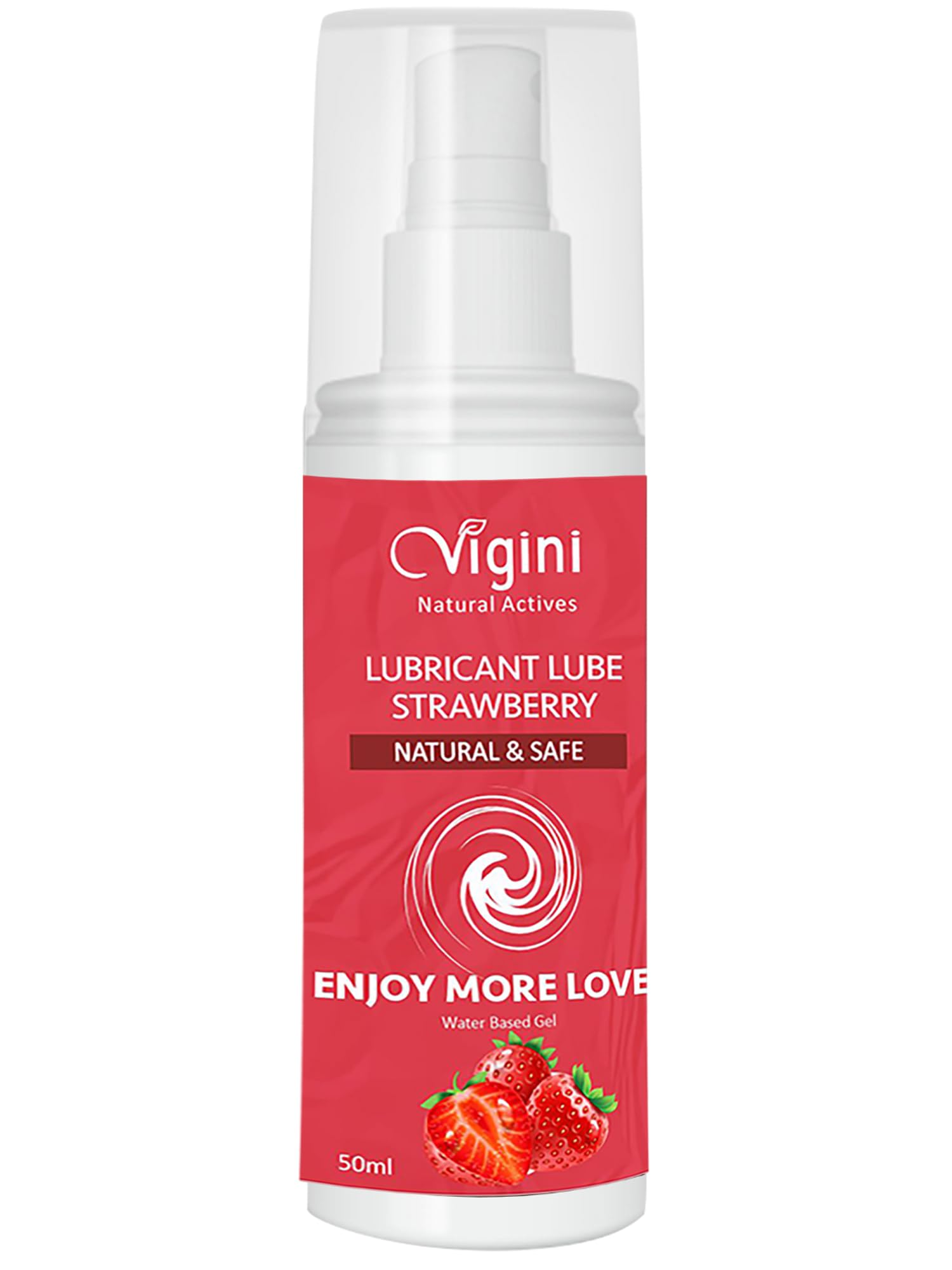 Vigini Vibe - Natural Personal Lubricant for Men and Women - Premium Strawberry Flavour - Water Based Luber - Skin Friendly, Silicone and Paraben Free - No Side Effects - 50 ml
