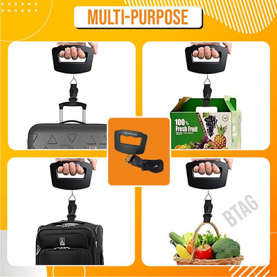 Btag Electronic Portable Digital LED Screen Luggage Weighing Scale, 50 kg/110 Lb For Multi-Purpose Use. Pack of 1 (A09)