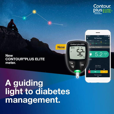 Contour Plus Elite Blood Glucose Monitoring System (with Bluetooth) | Glucometer with 25 Free Test Strips