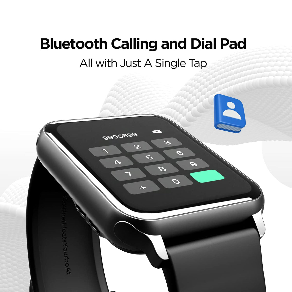 boAt Wave Call Smart Watch with Bluetooth Calling, 1.69” HD Display with 550 NITS & 70% Color Gamut, 150+ Watch Faces, Multi-Sport Modes,HR,SpO2, IP68(Active Black)