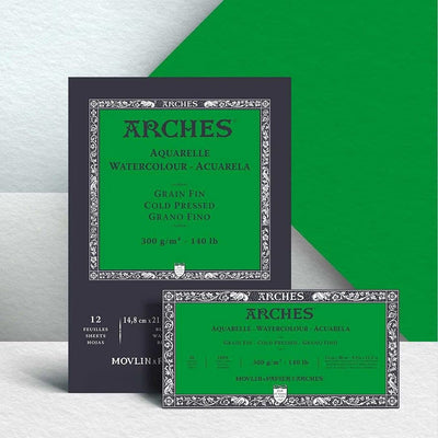 Arches Watercolour 185 GSM Cold Pressed Natural White A4 Paper Pad, 15 Sheets