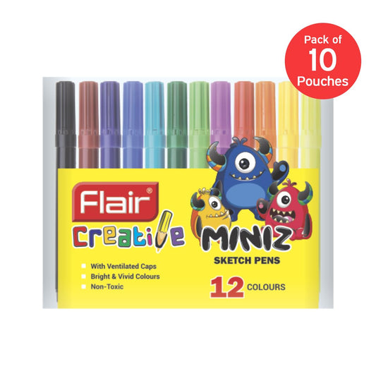 Flair Creative Series 12 Shades Miniz Sketch Pen Pouch Pack