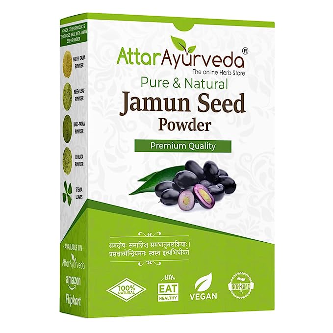 Attar Ayurveda Jamun Seed Powder for Diabetes - 250 g