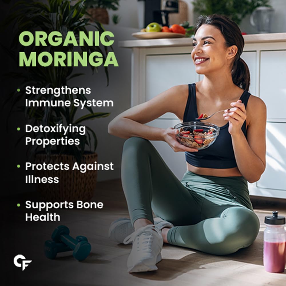 Carbamide Forte 100% Organic Moringa Powder - Moringa Oleifera - USDA Certified | Moringa Leaves Powder | Moringa Powder Organic for Immunity, Digestion & Energy | Drumstick Leaves Powder - 200g