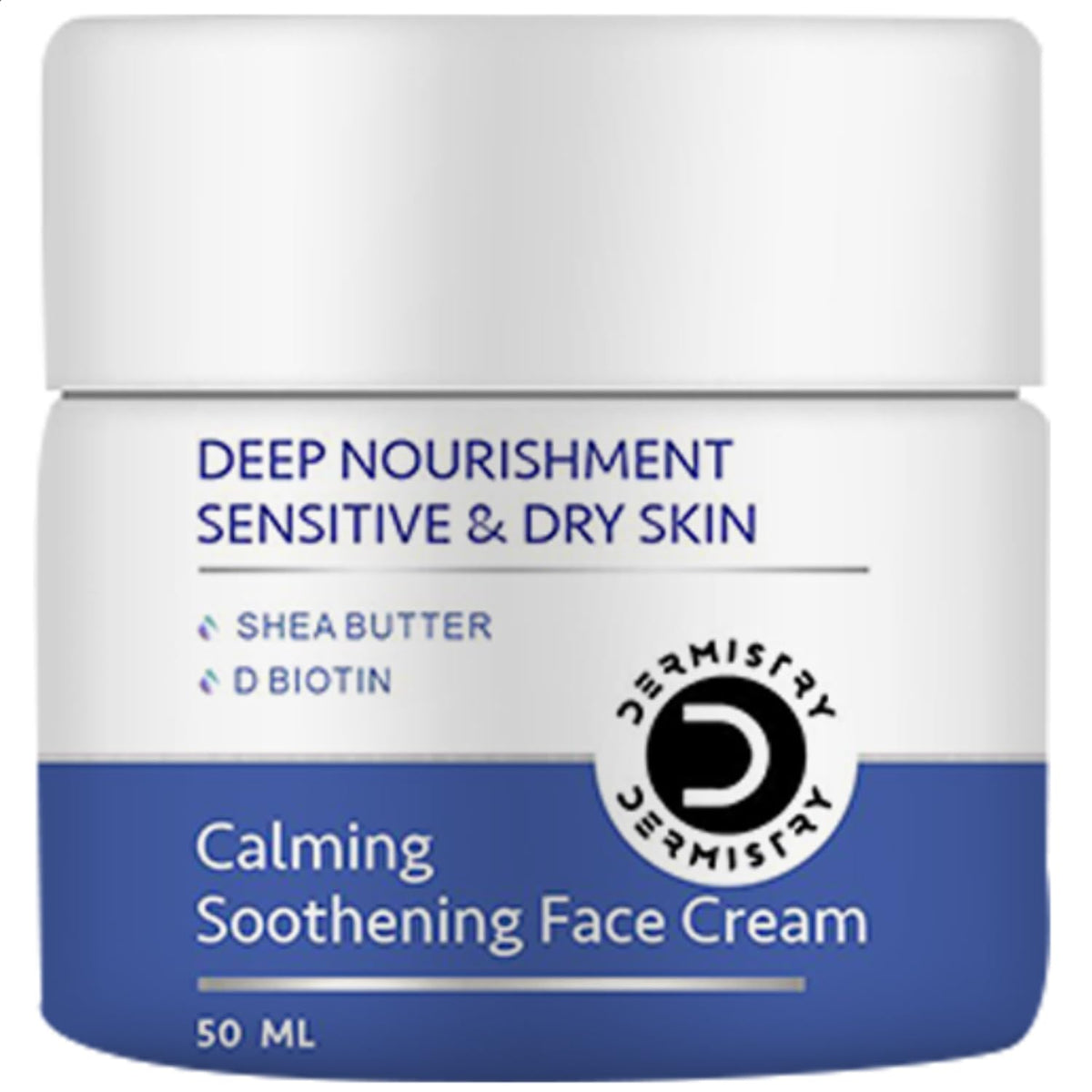 Dermistry Sensitive & Dry To Very Dry Skin Hydrating Deep Moisturizer Face Cream For Winters with Shea Butter Hyaluronic Acid-50ml