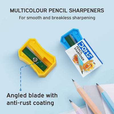 Doms Non-Toxic Multicoloured Pencil Sharpener Jar Pack