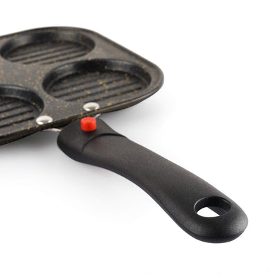 CELLO Non-Stick 4- Cavity Aluminium Appam/Uttapam Maker with Spatter (Golden)