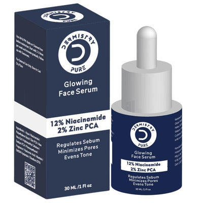 Dermistry Pure 12% Niacinamide 2% Zinc Face Serum Controls Oil Blemishes Minimizes Pores Evens Tone, Removes Dark Spots Acne Marks Scars & Pimples,Skin Lightening Brightening Glowing UV Protection 30ml