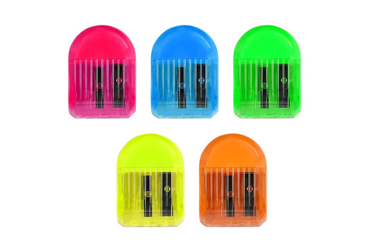 Doms Non-Toxic 2 Matic Multicolored Pencil Sharpener Blister Pack