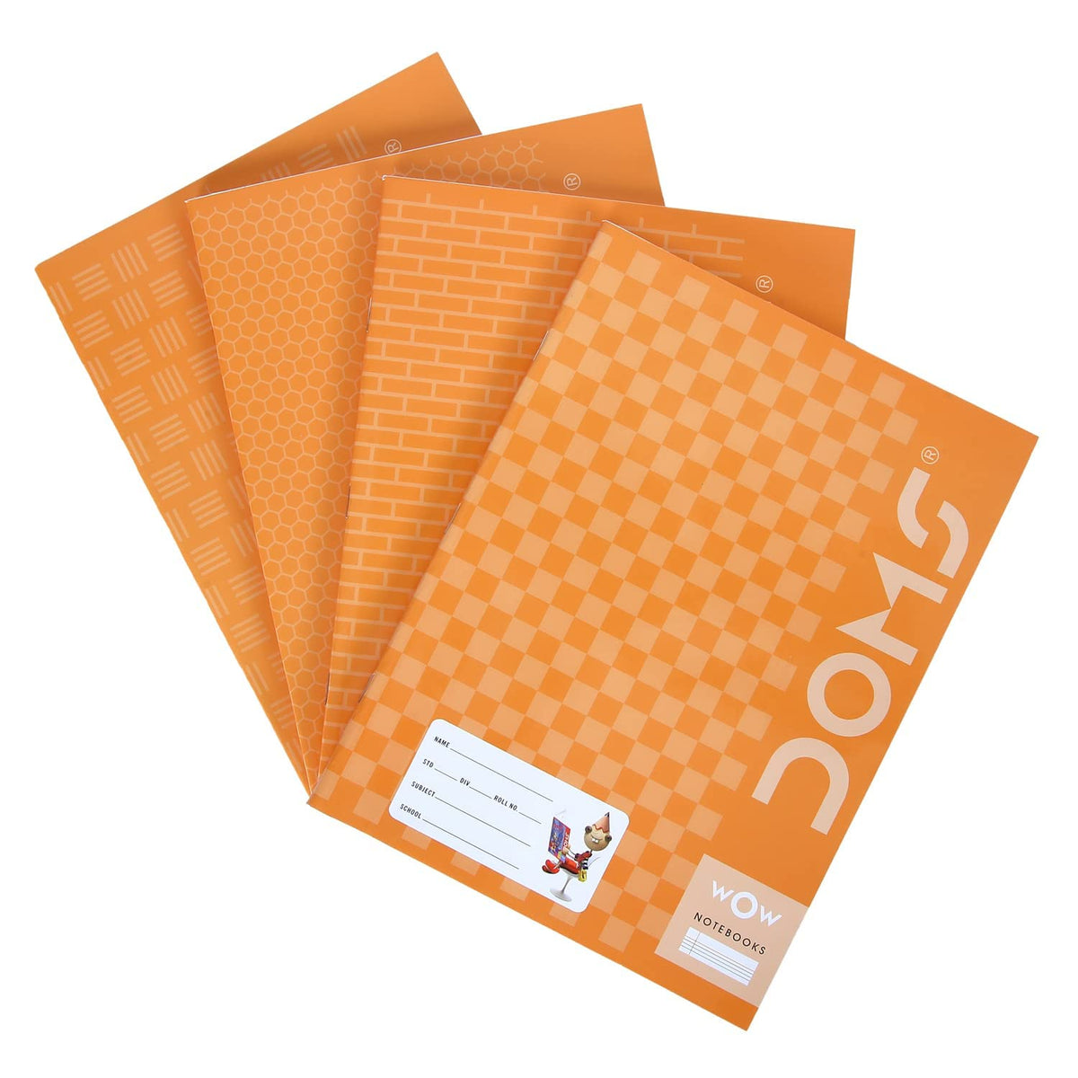 Doms Brown Cover Notebook | Single Line | 57GSM | 172 Pages | 18 x 24 cm | Pack of 6
