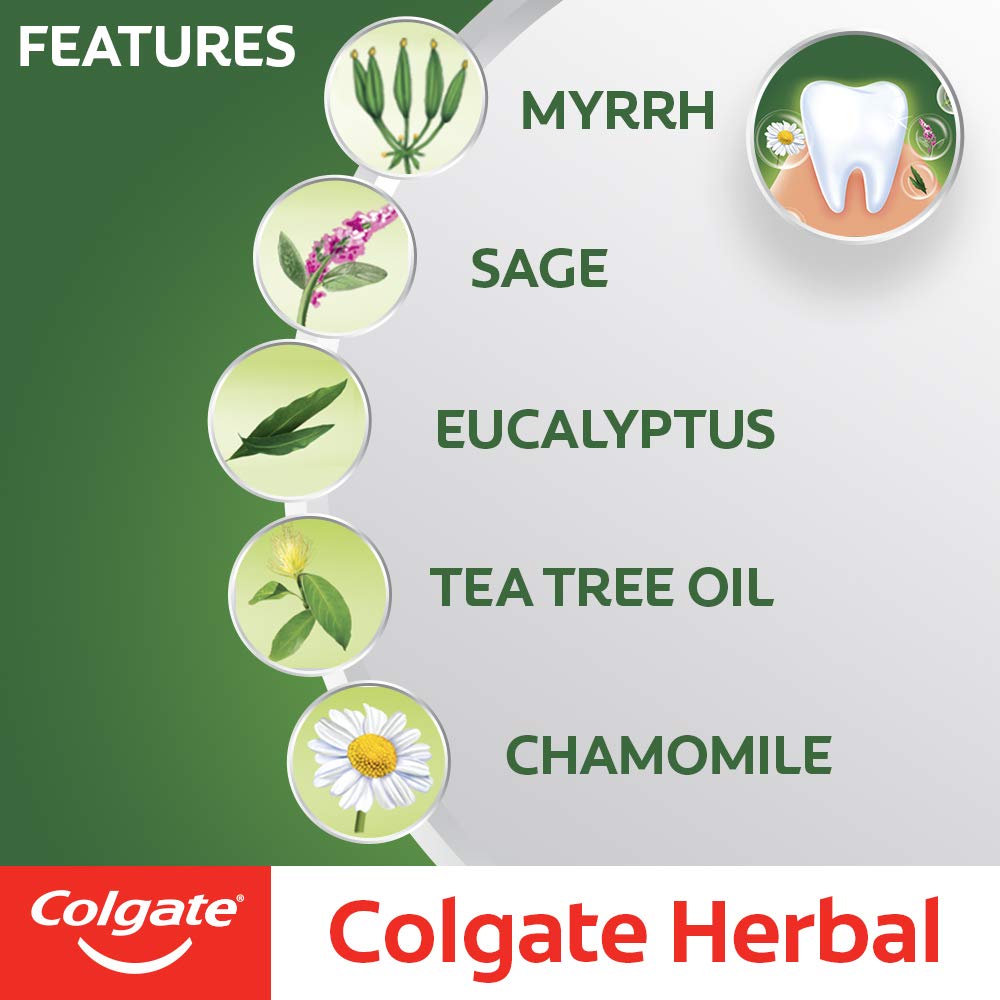Colgate Herbal Toothpaste, Goodness of Natural Ingredients for Healthy Teeth, 800g, 200g X 4