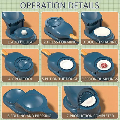 ARDALENA 2-in-1 Dumpling Maker Machine – Manual Dough Press Mould for Perfect Homemade Dumplings (Multicolor)
