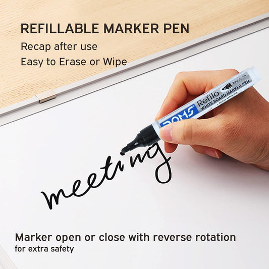 Doms Refilo Non-Toxic Hi-Tech Refillable White Board Marker Pen