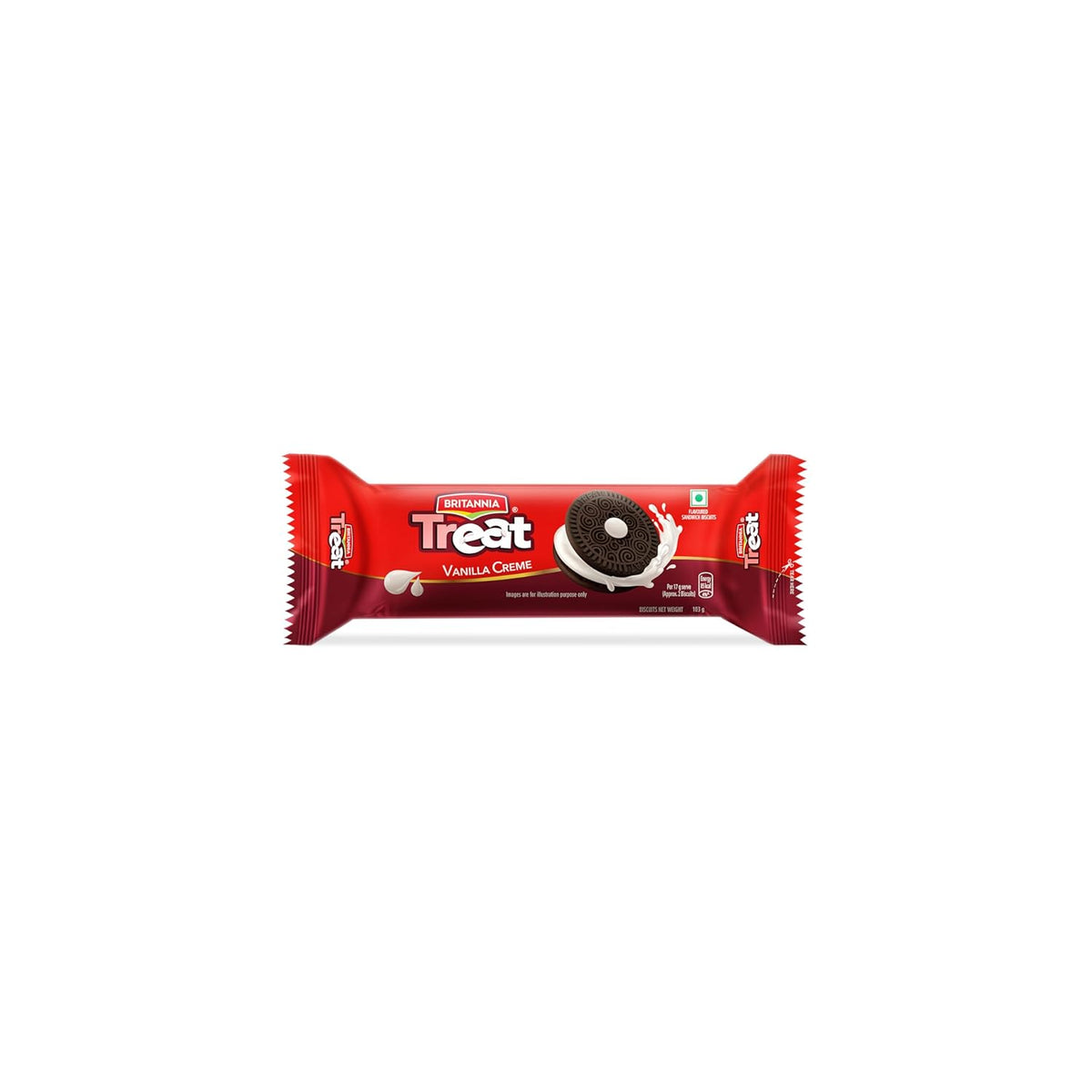 Britannia Treat Vanilla Creme Sandwich Biscuits 103g