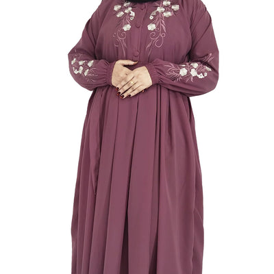 BURAQUE DESIGNER Free Size Muslim Burqa/Abaya & Burkha Dress for Muslim women and Girl's (E16-Purple-Burkha)