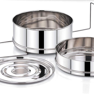 Expresso Stainless Steel Cooker Separator Set for Prestige Outer Lid Cooker (5 Ltrs)