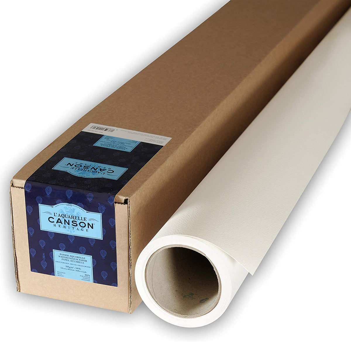 Canson Héritage Cotton 300 GSM Rough 1.52 x 4.575 M Paper Roll(White, 1 Roll)