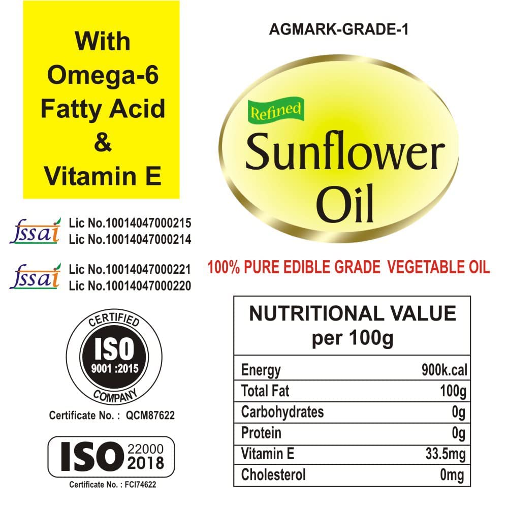 SHALIMARS Sunflower Oil 1 Ltr Pouch Pack of 2