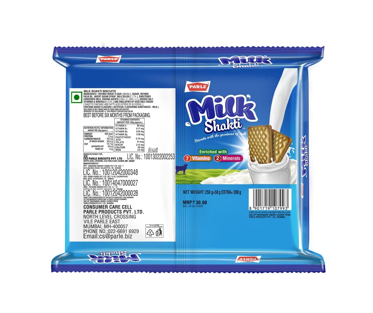 Parle Milk Shakti Biscuit 350 gm Pack