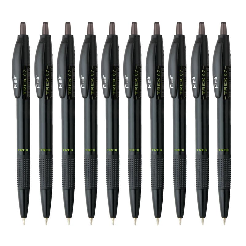 FLAIR Trek Retractable Mechanism 0.7mm Ball Pen with Extra Large Ink Tank Refill