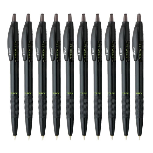 FLAIR Trek Retractable Mechanism 0.7mm Ball Pen with Extra Large Ink Tank Refill
