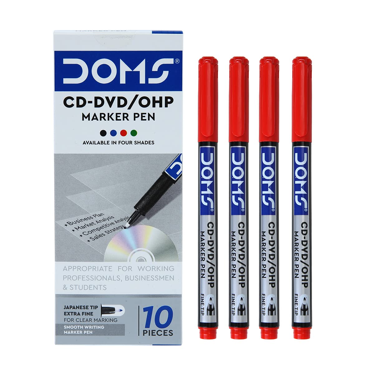 Doms Cd-Dvd/Ohp Marker Pen - Red