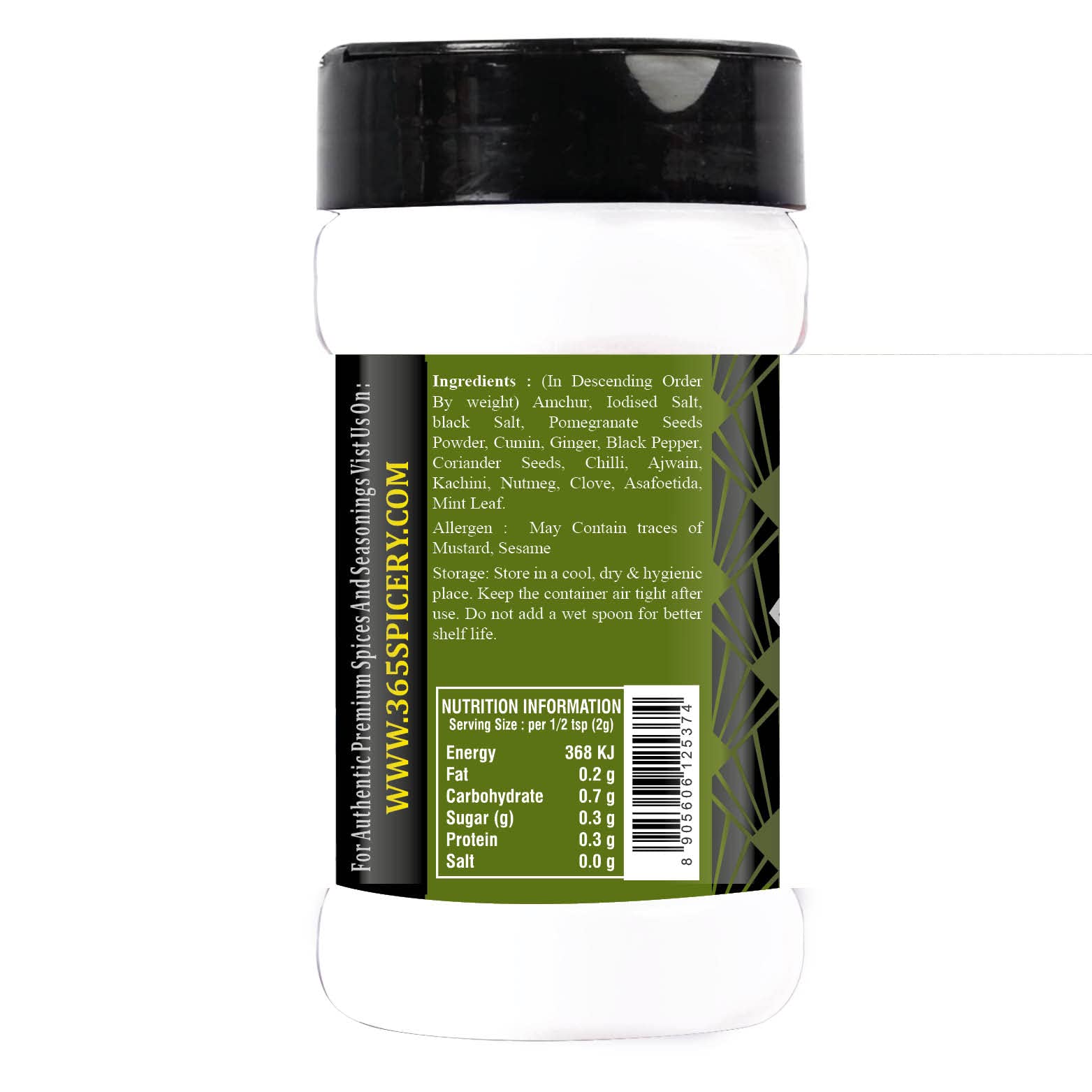 365 SPICERY JAIN Mathura Chaat Masala -100 gm, Jar