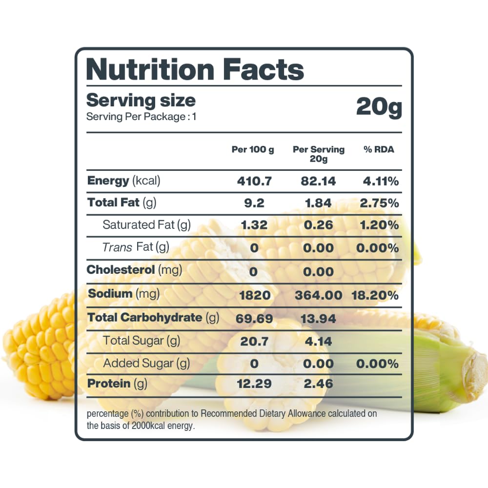 Moon Freeze Dried Sour Cream Onion Crispy Corn 20g Pack of 05 (20g X 5) |Not Baked or Fried | No GMO |No Oil & Preservatives | Healthy Snacks | Source of Fiber | 100% Natural Light & Crispy Corn