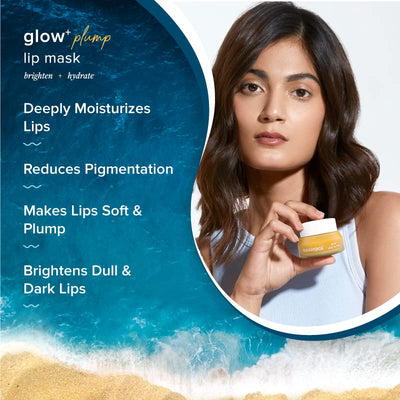 Aqualogica Glow+ Plump Lip Balm with Papaya and Shea Butter - Lip Mask for Heals, Pigmented Lips & Hydrates Chapped Lips for Women & Men -15g