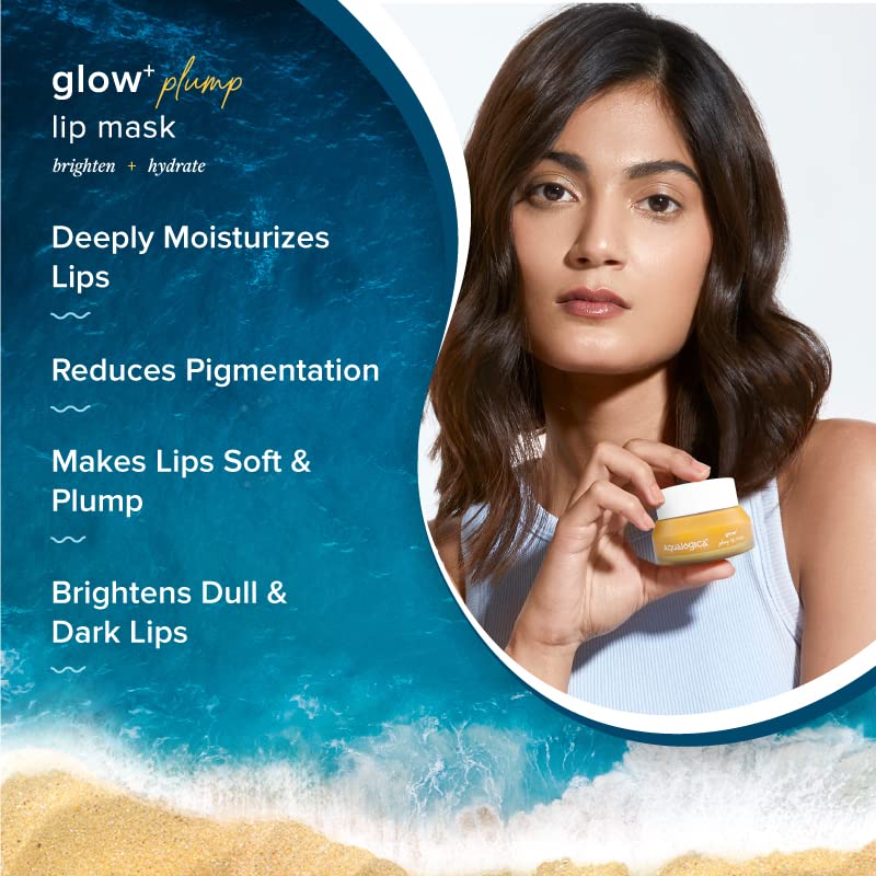 Aqualogica Glow+ Plump Lip Balm with Papaya and Shea Butter - Lip Mask for Heals, Pigmented Lips & Hydrates Chapped Lips for Women & Men -15g