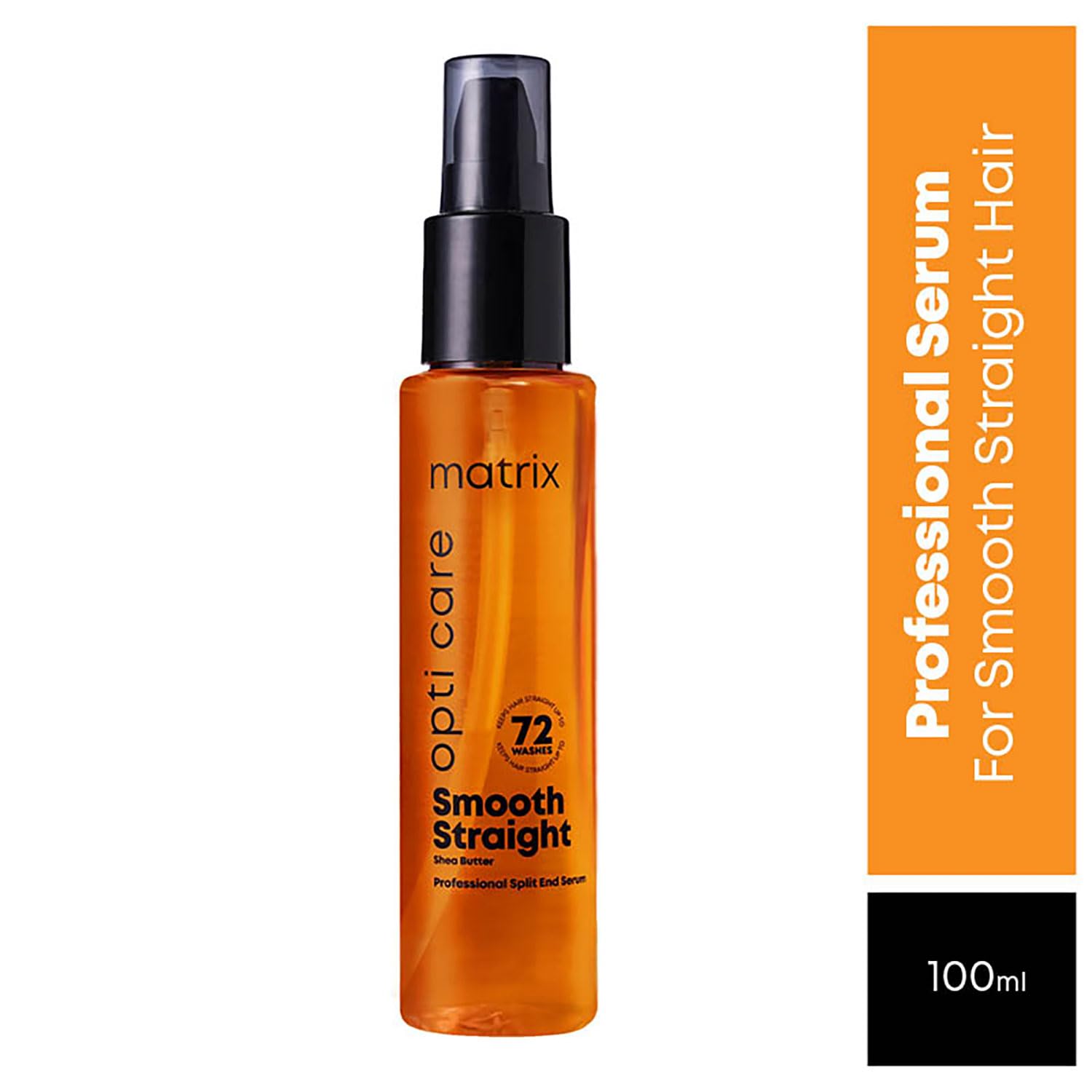 MATRIX Opti.Care Smooth Straight Professional Serum for Frizzy, Unmanageable Hair | 96Hr Frizz Control* | Used by 1 Lakh Hairstylists | with Shea Butter, 100ml