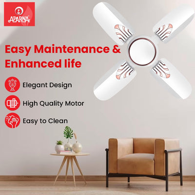 Aparna Mist 600 mm (24 inch) High-Speed Ceiling Fan (White)