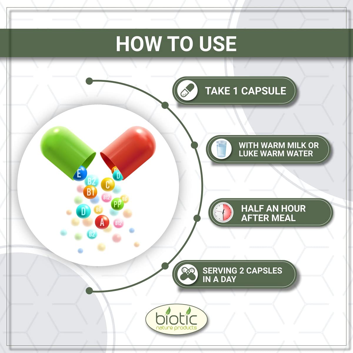 Biotic Brahmi Capsules - Bacopa Monnieri Extract 500mg - 60 Veg Capsules