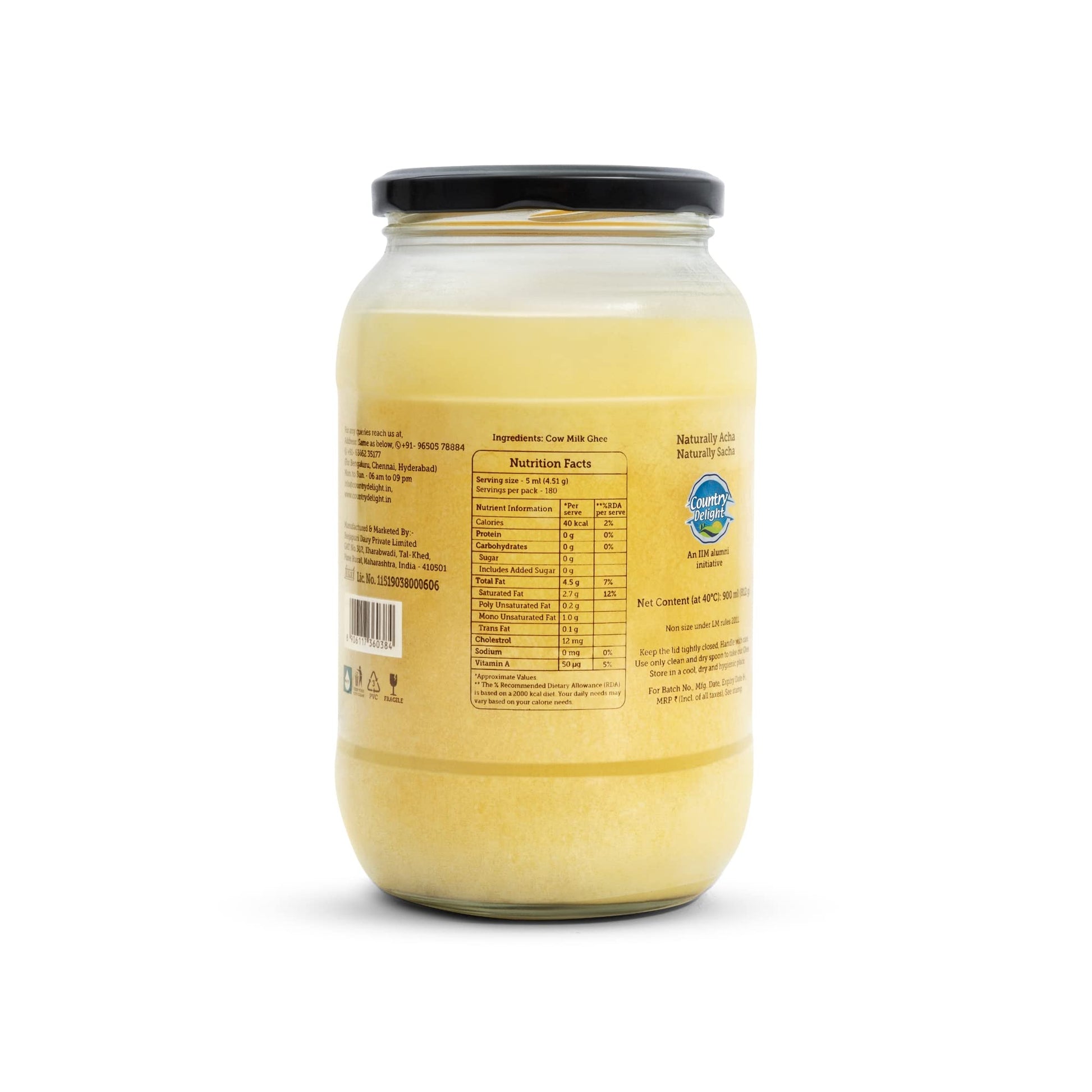 Country Delight Desi Danedar Ghee 900 ML | Cow Ghee 900 ML Pure (Pack of 1)