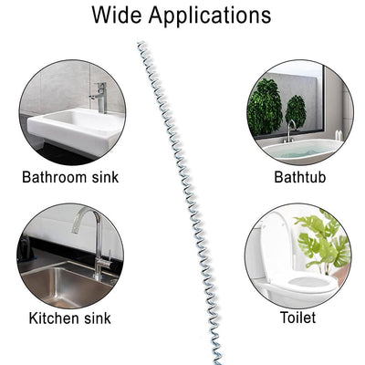 B.K.Jagan and Co Metal Sink & Drain Cleaner Spring Wire Waste Pipe Sink Cleaner Snake Unblocker Hair Drain Cleaner 5 Mtr. Length