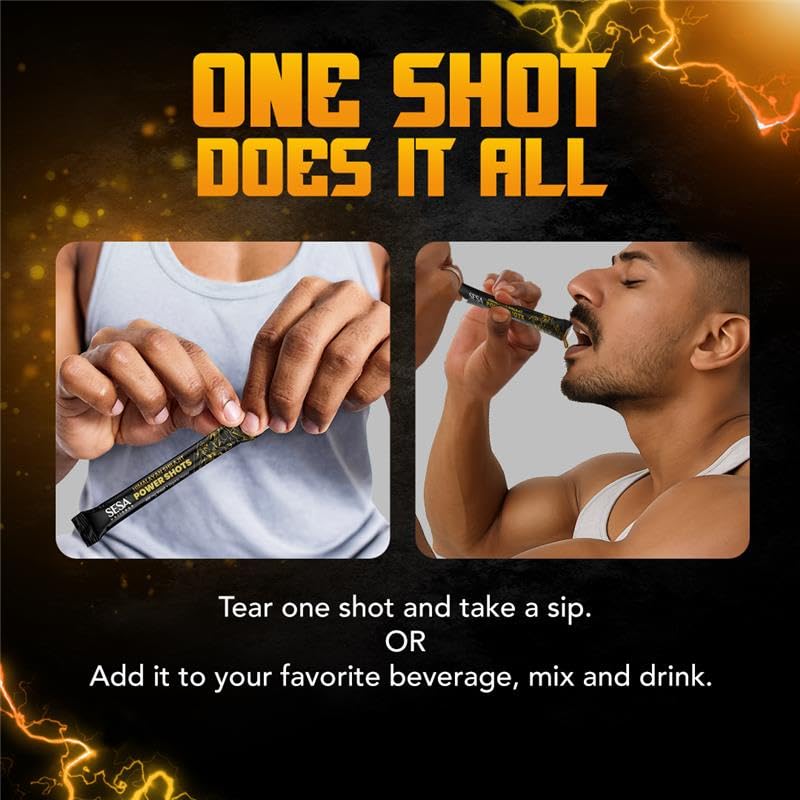 Sesa Himalayan Shilajit Power Shots | 30 Sticks | 400mg Pure Shilajit with Organic Honey | Lab Certified, 70%+ Fulvic Acid | Boosts Energy, Stamina & Immunity | 100% Ayurvedic | No Sugar Adulteration & Additives