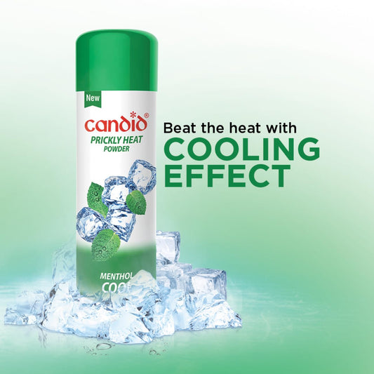 Candid Prickly Heat Powder | Relief from Rashes & Prickly Heat | Neem & Menthol Cooling | Soothing Relief from Itching & Burning | Sweat Absorption | Controls Bacterial Growth | 120g