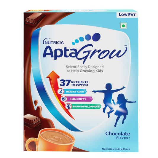AptaGrow Health and Nutrition Drink Powder for Kid’s (Chocolate Flavor, 400 Gms, BIB) with 37 Vital Nutrients to Support Height Gain, Immunity & Brain Development