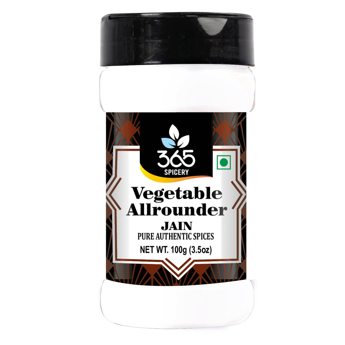 365 SPICERY JAIN Vegetable Allrounder | No Onion No Garlic, Authentic Indian Spice Blend for Vegetarian Dishes | Made with Premium Indian Spices | No Preservatives, No Added Color, No MSG - 100 gm