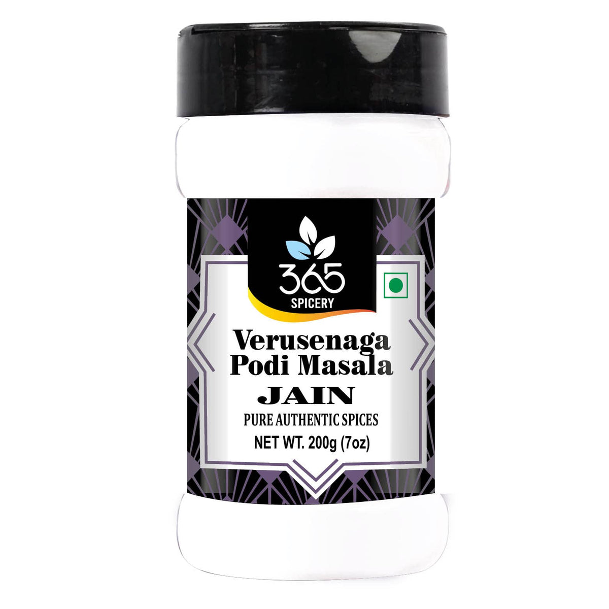 365 SPICERY JAIN Verusenaga Podi Masala | Authentic Jain Verusenaga Podi | Made with Premium Indian Spices | No Onion, No Garlic | Spicy, Tangy, and Flavorful | Perfect for Vegetarian and Jain Dishes - 200 gm