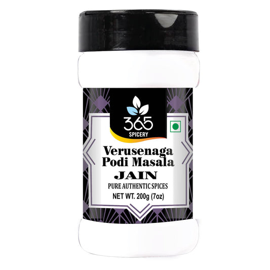 365 SPICERY JAIN Verusenaga Podi Masala | Authentic Jain Verusenaga Podi | Made with Premium Indian Spices | No Onion, No Garlic | Spicy, Tangy, and Flavorful | Perfect for Vegetarian and Jain Dishes - 200 gm