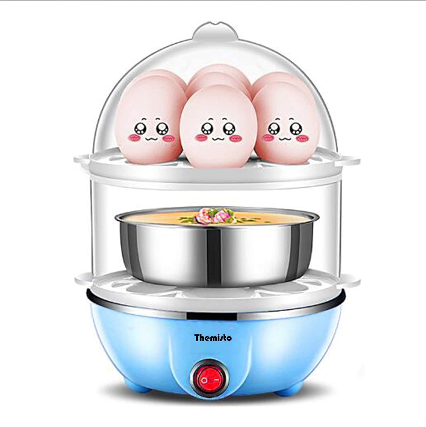 THEMISTO 350 Watts Egg Boiler/Poacher/Cooker for Steaming, Cooking & Boiling (TH-611(14 eggs)
