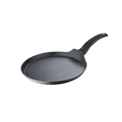 Bergner Orion NonStick 26 cm Tawa/ Dosa Pan, 100% Recyclable, For Low Oil Paratha/Dosa/Uttapam/Pancake/ Crepe/Eggs/Toasts, Textured Soft Touch Handle, Granite Finish, Induction & Gas ready, 1-Year Warranty