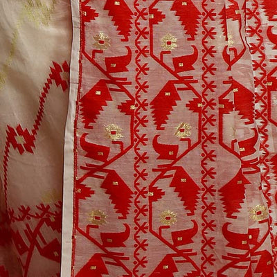 BENGAL HANDLOOM Women's Cotton Silk Exclusive Allover Soft Mod1 Jamdani Sarees, Multi